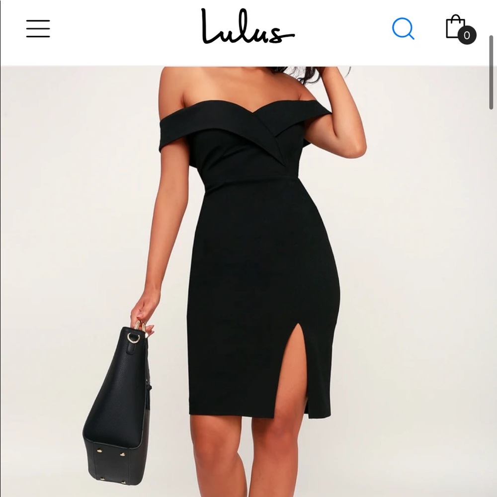 Class Glam Navy Off the Shoulder Dress